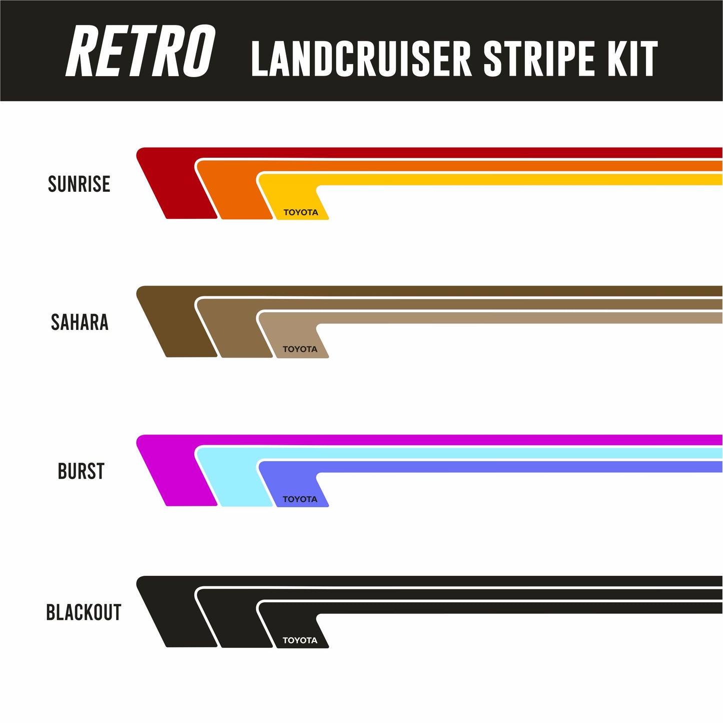 Retro Landcruiser 70 Series Stripe kit